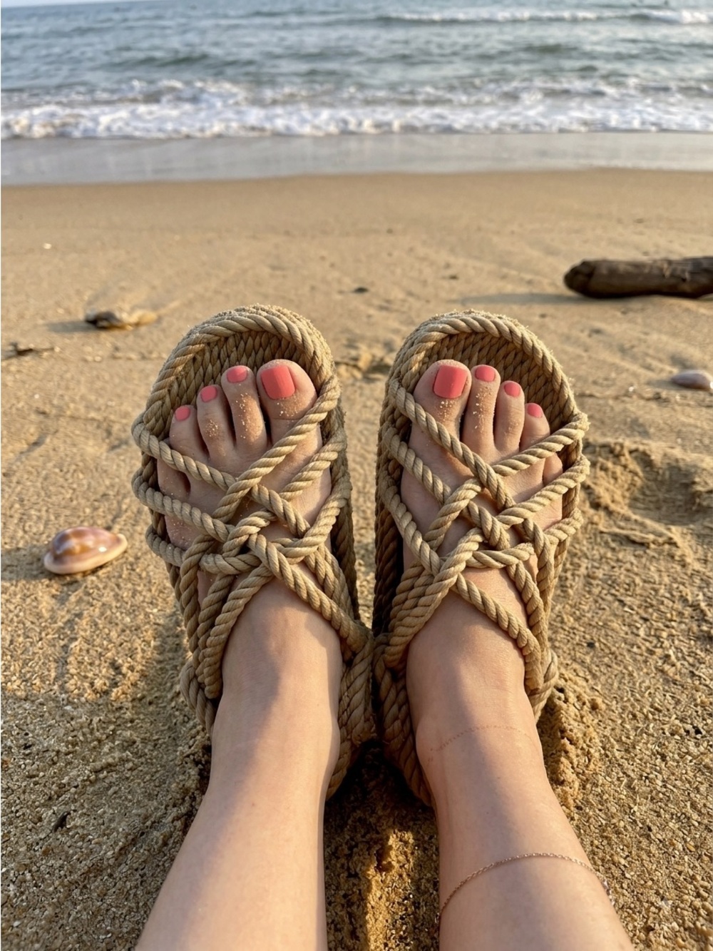 Boho Hippie Nomadic Rope Sandals - 5 - 5½